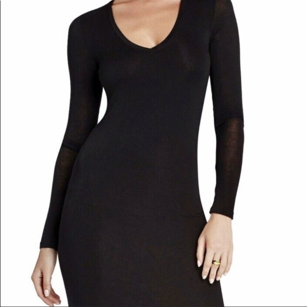 BCBGMAXAZRIA Sexy black V neck Cocktail Dress